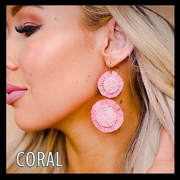 🆕🌿🩷MESTIERE: CORAL Spiral Double Fanned Dangle Earrings - Picture 1 of 10
